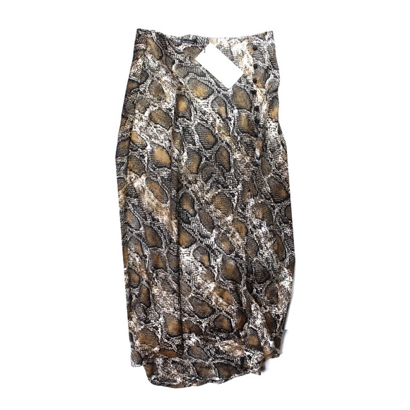 Zara NWT Snake Print MIDI Skirt Small - Picture 6 of 10
